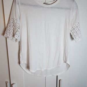 Loft white detail sleeve top